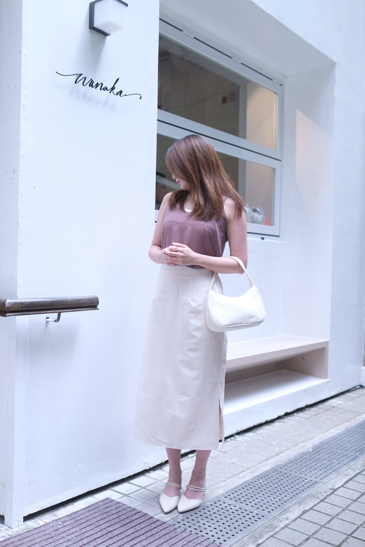 斯文氣質~西裝側開衩口袋中長裙