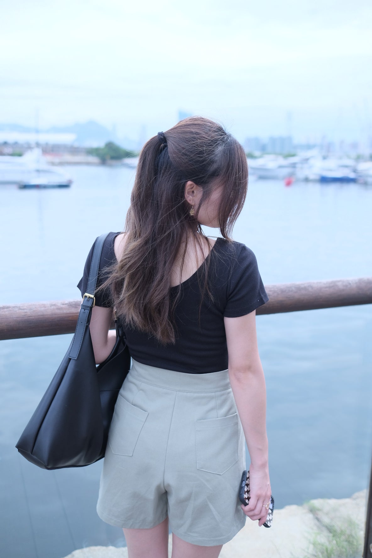 工裝風!口袋側鈕扣裙褲