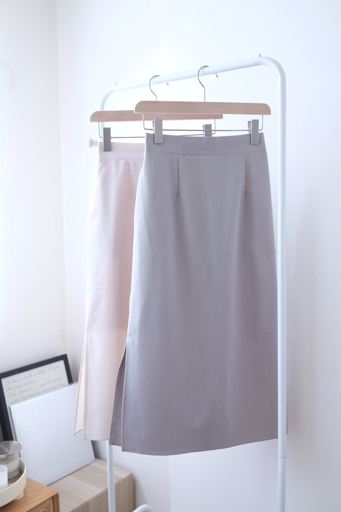 斯文氣質~西裝側開衩口袋中長裙