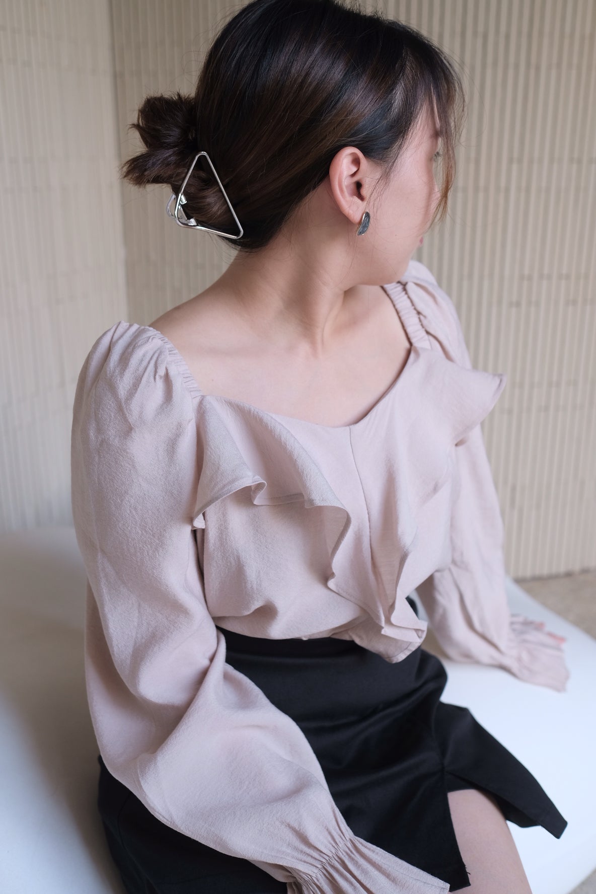 初秋必備~溫柔onni風2ways blouse