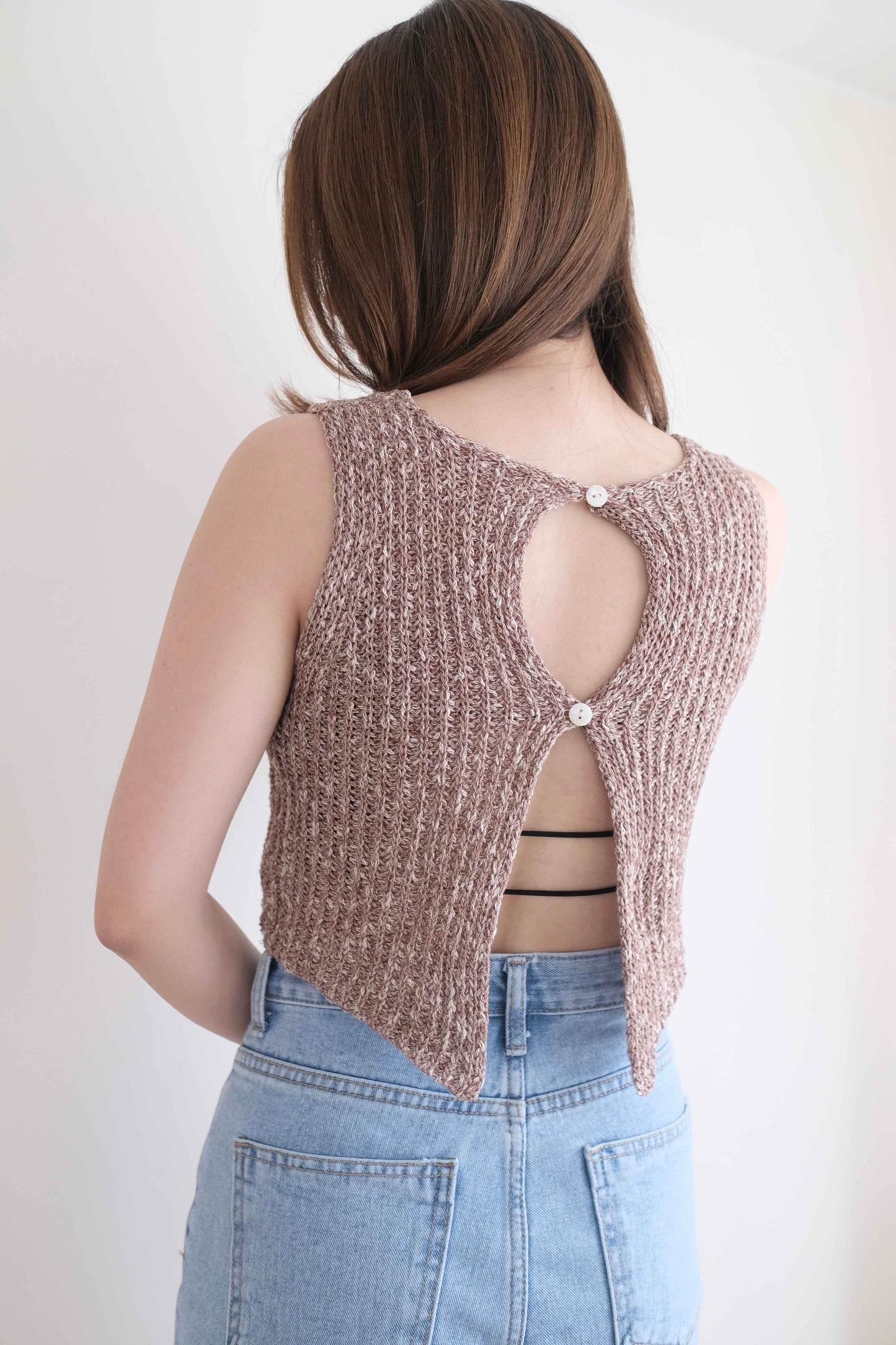 歐美女孩!後開背針織背心